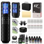 Tattoo Kit - Tattoo Gun Kit with 6 Strokes 2.5-4.8mm Tattoo Machine Pen, Extra 1600mAh Battery Power Supply, 20Pcs Tattoo Cartridge Needles and 11 Color Inks for Beginners and Artists