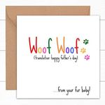 Fathers Day Card From The Dog | Funny Father's Day Cards For Dad Daddy Father s Stepdad Stepfather Pop | Doggy Pup Puppy Fur Baby | Gift Joke Gifts Cute Humour Large Step | Handmade | 14cm…