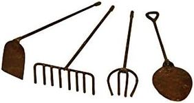 G & F MiniGardenn 10024 Fairy Garden Miniature Tools (Set of 4), Rustic