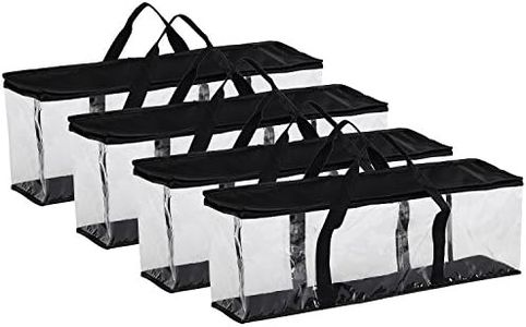 Fasmov Set of 4 DVD Storage Bags Hold up to 160 DVDs (40 Each Bag), Water Resistant DVD Holder Case with Handles, Transparent PVC Media Storage for DVDs, CDs, Video Games, Books