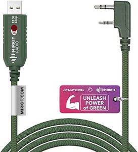 MIRKIT FTDI USB Model 3 Programming Cable Green for Flashing Analogue Ham Radio: Baofeng, Wouxun, Kenwood, Archell, Retevis. Compatible with Windows, Mac, Ubuntu OS