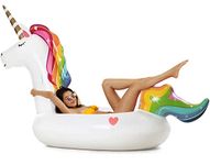 vickea giant inflatable unicorn pool float outdoor swimming pool floaties lounge for adults- Multi color