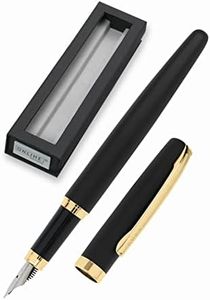Online Eleganza Stylo plume I Métal I Couleur: noir & doré I Plume M I Clip métallique I avec cartouche d'encre couleur bleue I Stylo plume pour cartouches d'encre standard avec emballage cadeau 34595