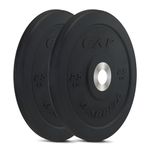 CAP Barbell Budget Olympic Bumper Plate Set, Black, 25 lb Pair