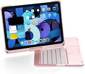 Arzoe 360° Rotatable iPad Keyboard Case for iPad Pro 11 inch 2022 2021 2020 2018, iPad Air 2024 11 inch 5th 4th Gen 10.9” 2022 2020 Bluetooth Keyboard with Backlight Touchpad Pencil Holder - Rose Gold