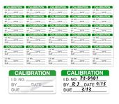 Self Laminating Calibration Labels 2 X 1 Inches - Write-on Calibration Stickers with Spiral Bound Cover for for NIST Calibration, ISO-900 Calibration 128 Labels (Green, 2 X 1 Inch)