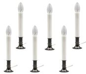 Creative Hobbies Electric Window Candle Lamp with Pewter Plated Base, On/Off Switch, Light Bulb, Ready to Use! - 6 Pack