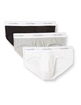 Calvin Klein Men's Hip Brief 3Pk 000NB2379A, Multicolour (Black/White/Grey Heather), L