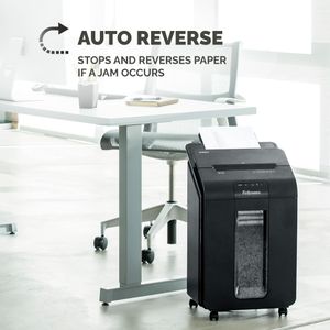 Fellowes AutoMax 100M Paper Shredder – 100-Sheet Auto Feed, P4 Security, 23L Bin, Black