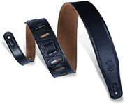 Levy's Leathers M26GF-BLK 2.5-inch Strap with Garment Leather Top,Black