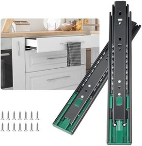 VVENACE 1 Pair 14 inch Soft Close Drawer Slides Full Extension Drawer Rails 100lb Ball Bearing Drawer Slides Side Mount Heavy Duty Slow Close Self Closing, Black