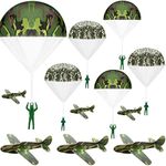 Jerify 20 PCS Parachute Toys and Camouflage Foam Airplanes Set, Parachute Army Men Toys Army Hand Throw and Foam Glider for Boys Outdoor Party Favors (Classic Style)