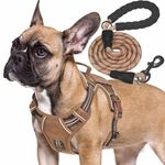 Haapaw Heavy Duty Tactical Dog Harness for Small Dogs, No Pull Adjustable Pet Harness Reflective Service Training Easy Control Pet Vest Military K9 Working Dog Harnesses- Small, Brown