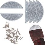 Metal Heel Plates 3 Pairs Sole Repair Kit with Screw Nails Shoes Heel Taps Tips Repair Pad for Shoes and Boot, Silver, Medium