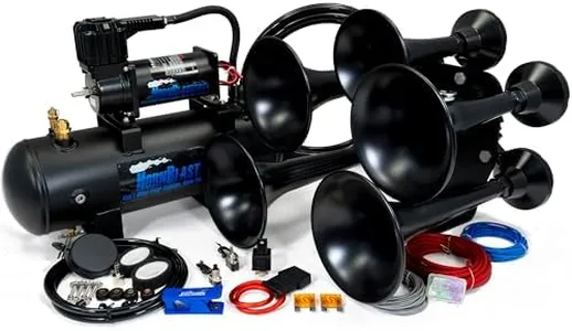 Hornblasters Katrina 2 Gallon Train Horn Kit - 5 Black Trumpets - Massive Sound