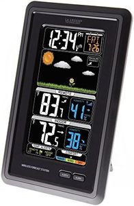 La Crosse Technology 308-1425B-INT Vertical Wireless Color Weather Station with Pressure, Black