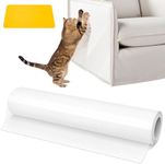Cat Anti Scratch Furniture Protector, 17"x197" Sofa Protectors from Pets, 100% Transparent Clear Anti Scratch Cat Tape, Cat Scratch Protectors for Furniture, Couch, Carpet, Doors