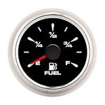 Oil Tank Level Indicator, 2in 190ohm Fuel Level Gauges Digital Display 8 Colors Backlight for 12V 24V Motorcycle Car Yacht (Black Dial Silver Frame)