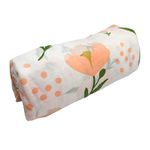 Little English Bamboo/Cotton Large Muslin Blankets for babies. Soft & comfortable blanket, perfect for swaddling - Luxury Pram Blanket - Pink Flower - 120cm x 120cm