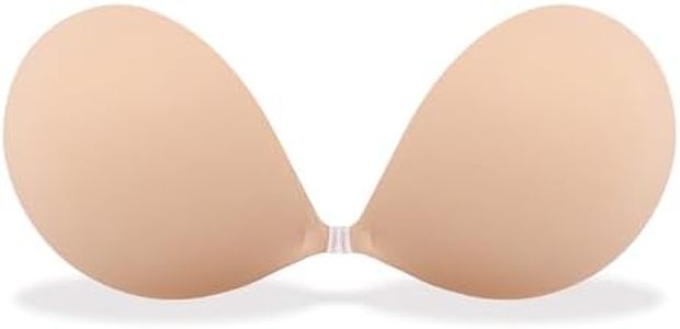 MITALOO Adhesive Bra Invisible Sticky Strapless Push up Backless Reusable Silicone Covering Nipple Bras Off-White