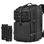 R.SASR Tactical Backpack, Military Backpack, Molle Backpack, 45-64L Tactical Bag, Hiking Daypacks (Black055)