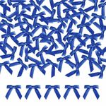 Meseey 100 Pcs 1.5 Inches Premade Craft Bows Self Adhesive Royal Blue Satin Ribbon Bows for Treat Bags Gift Wrapping Basket Wedding Baby Shower Brithday Party (Royal Blue)