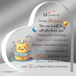 Acrylic Plaques 13th Birthday Inspirational Gifts for Thirteen-Year-Old Teens Heart-Shaped Signs Birthdate Gift Encourage Appreciate Heart Signs for Him Her Friends Sister Son Daughter Keepsakes