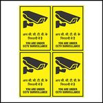 NS INVENTIVENESS - CCTV Warning Safety Sign Board PVC Sticker A5 Pack of 4 - (Portrait A5, 6 inch X 8 inch)