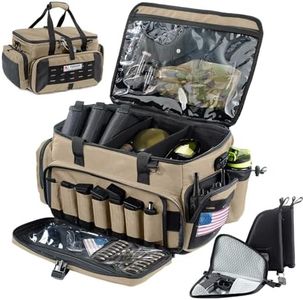 VIGEGARI Large Pistol Range Bag Shooting - Tactical Gun Range Bag with 3 Pistol Cases in Different Size（M,L,XL, Gun Bags for Handguns, Womens Gun Bag for Men, Gun Carrying Duffle Bag Gun Accessories