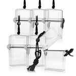 6Pcs Waterproof Badge Holder Case, FHDUSRYO Clear ID Card Holder with Lanyard, Floating Sports Case Locker, Waterproof ID Card Case with Double Locker for Cards, Coins, Money (2.87x1.18x4.41 inch)