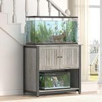 Tatub 40-50 Gallon Fish Tank Stand with Cabinet, Metal Aquarium Stand for Accessories Storage, Reptile Tank Turtle Terrariums Table Bearable 1000LBS, Accommodates 2 Aquariums, Grey