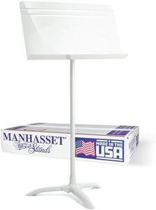 Manhasset Music Stand For Sheet Music - 48 Symphony Model - 4801WHI - Long Lasting, Durable Manhasset Stand - Adjustable Height - 20" by 12