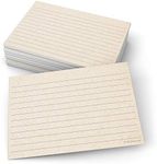 321Done Rustic Ruled Index Cards - Made in USA - Large 4x6 (Set of 50), Kraft Tan, College-Ruled Lined Notecards Double-Sided, Thick Heavy Duty Cardstock, Simple Cute Pretty Note Cards with Lines