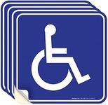 Sigo Signs (4 Pack) Handicap Stickers - Disabled Wheelchair Sign, 5.5x5.5 4 Mil Sleek Vinyl Decal Stickers Weather Resistant Long Lasting UV Protected and Waterproof Made in USA