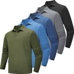 TVKSOM 5 Pack Polo Shirts for Men L