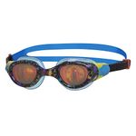 Zoggs Unisex-Youth Sea Demon Junior Lens Swimming Goggles, Black/Blue/Hologram, 6-14 years