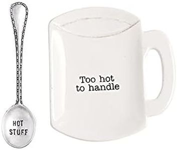 Mud Pie Home Kitchen Circa Coffee Break Coffee Mug Spoon Rest Sets 42600445 (Too hot to handle) (42600445T)