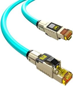 WANJEED Cat 8 Ethernet Cable 32.8 ft, High Speed Heavy Duty Network LAN Patch Cord, 40Gbps 2000Mhz SFTP RJ45 Flat Internet Cable Shielded in Wall, Indoor&Outdoor for Modem/Router/Gaming/PC