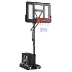 COSTWAY 10ft Basketball Hoop and Stand, Adjustable Height Portable Basketball System with Sturdy Base, Wheels and Weight Bag, Indoor Outdoor Freestanding Backboard Set for Kids Adults (Red+White+Blue)