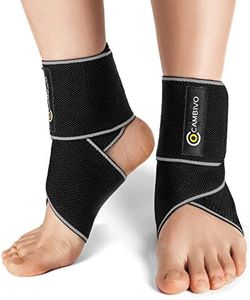 CAMBIVO 2 Pack Ankle Support Brace for Men and Women, Adjustable Foot Braces for Plantar Fasciitis, Foot Pain, Heel Pain, Swelling, Injury Recovery, Achilles Tendon, Running, Hiking, Tennis, All-day-long Work (Grey)