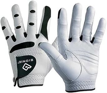 New Improved 2018 Long Lasting Bionic StableGrip Golf Glove - Patented Stable Grip Genuine Cabretta Leather, Designed by Orthopedic Surgeon! (Men's Large, Worn on Left Hand)