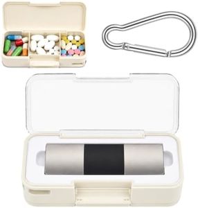 Aptbyte Hard Carrying Case for KardiaMobile 6-Lead EKG Monitor with Built-in 3-Compartment Pill Organizer, 2-in-1 Travel Box, Clear Lid, Silicone Insert, Carabiner Included (White - for Kardia 6l)