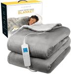 Luximize Electric Heated Blanket Throw - 180x130cm Electric Blanket, Luxurious Comfort - 10 Hour Auto-Off Timer, 10 Heat Settings, Fast Heating For Home & Office Use, Machine Washable, Safe