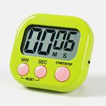 Digital Kitchen Timer Magnetic Backing Stand, Timers for Baking, Kitchen, Study, Exercise Training, Count up&Count down Clock Loud Alarm (GREEN)