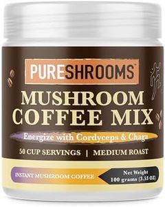 PureShrooms Mushroom Coffee - Appetite Control, Skinny Coffee Substitute, Garcinia Cambogia, LTheanine, Cordyceps and Chaga, Skinny Coffee, Slimming Coffee (50 Servings, 100 Grams)