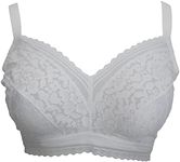 Ex-Store Floral Lace Non Wired Unpadded Full Cup Bralette White 38E