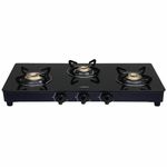 Elica Vetro 3 Burner Auto Ignition Gas Stove | Glass Top | 773 Ct Vetro Blk Ai, Black