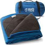 Brawntide Large Outdoor Waterproof Blanket - Quilted with Extra Thick Fleece, Warm, Windproof, Ideal Stadium Blanket, Great for Camping, Festivals, Picnics, Beaches, Dogs (Royal Blue)