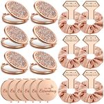 12 Pcs Metal Compact Mirrors and Rose Gold Scrunchies Set Bridesmaids Wedding Gift for Bridal Shower Proposal Favors Christmas Party Gifts