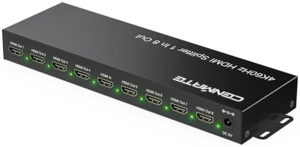 CENMATE 4K@60Hz HDMI 2.0 Splitter 1 in 8 Out, Mirror Only